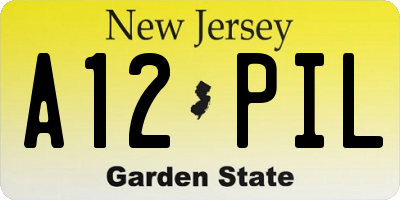 NJ license plate A12PIL