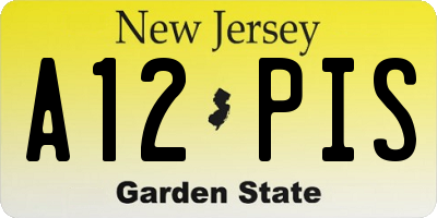 NJ license plate A12PIS