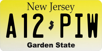 NJ license plate A12PIW