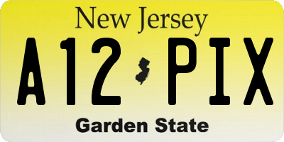 NJ license plate A12PIX
