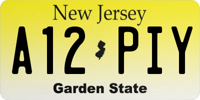 NJ license plate A12PIY