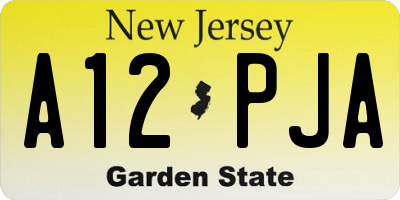 NJ license plate A12PJA