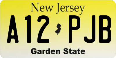 NJ license plate A12PJB