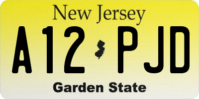 NJ license plate A12PJD