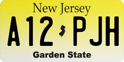NJ license plate A12PJH
