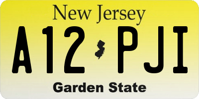 NJ license plate A12PJI