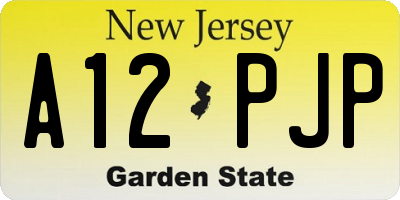 NJ license plate A12PJP