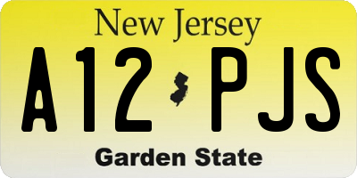 NJ license plate A12PJS