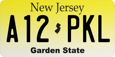 NJ license plate A12PKL
