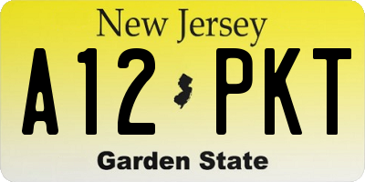 NJ license plate A12PKT
