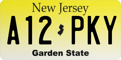 NJ license plate A12PKY