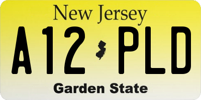 NJ license plate A12PLD