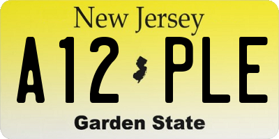 NJ license plate A12PLE