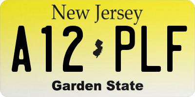 NJ license plate A12PLF