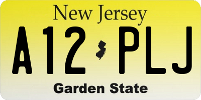 NJ license plate A12PLJ