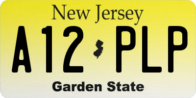 NJ license plate A12PLP