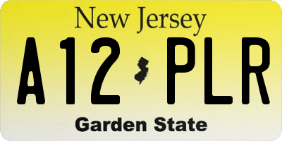 NJ license plate A12PLR