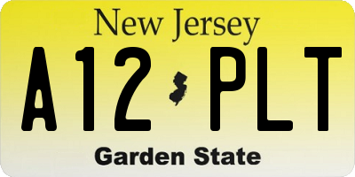 NJ license plate A12PLT