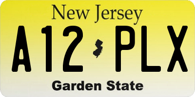 NJ license plate A12PLX