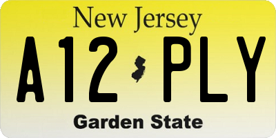 NJ license plate A12PLY