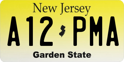 NJ license plate A12PMA