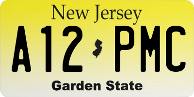 NJ license plate A12PMC