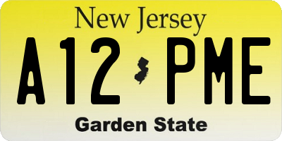 NJ license plate A12PME