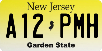 NJ license plate A12PMH