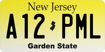 NJ license plate A12PML