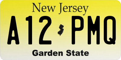 NJ license plate A12PMQ