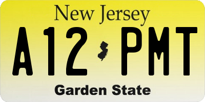 NJ license plate A12PMT