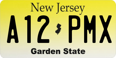 NJ license plate A12PMX