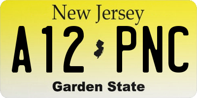 NJ license plate A12PNC