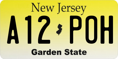 NJ license plate A12POH