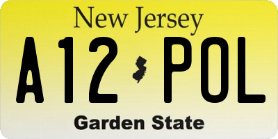 NJ license plate A12POL