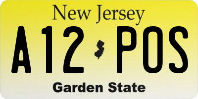 NJ license plate A12POS