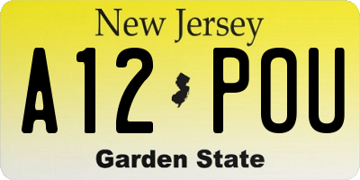 NJ license plate A12POU