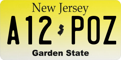 NJ license plate A12POZ