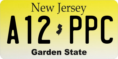 NJ license plate A12PPC