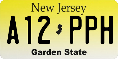 NJ license plate A12PPH