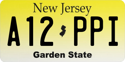 NJ license plate A12PPI