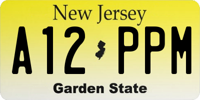 NJ license plate A12PPM