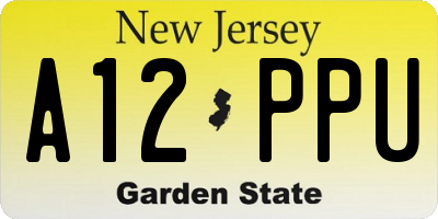 NJ license plate A12PPU