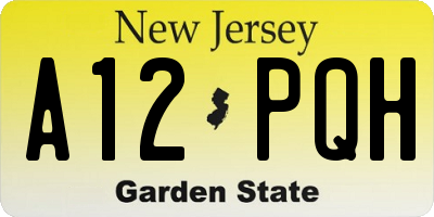 NJ license plate A12PQH