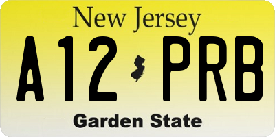 NJ license plate A12PRB