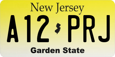NJ license plate A12PRJ
