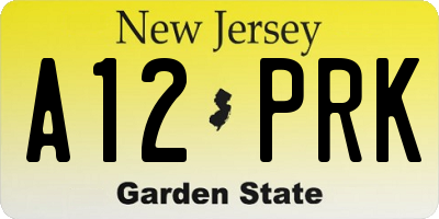 NJ license plate A12PRK