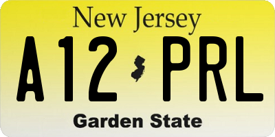 NJ license plate A12PRL