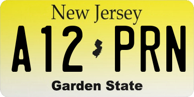 NJ license plate A12PRN