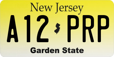 NJ license plate A12PRP